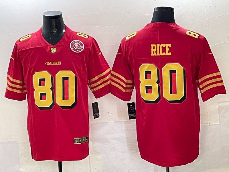 Men Nike San Francisco 49ers #80 Rice Red Limited NFL 2025 Jersey 0029->san francisco 49ers->NFL Jersey